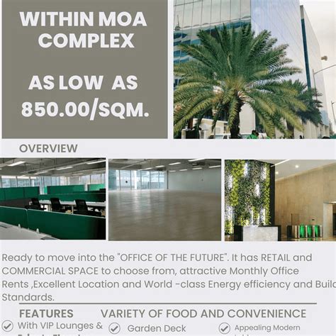 MOA, Pasay, Metro Manila Commercial Space For Rent.